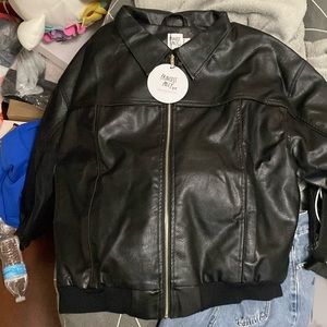 Princess Polly | Goldsmith Faux Leather Bomber Jacket Black